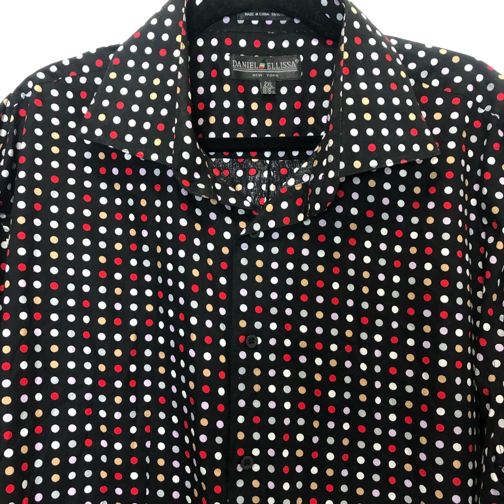 Men’s Black Poka Dot Casual Shirt